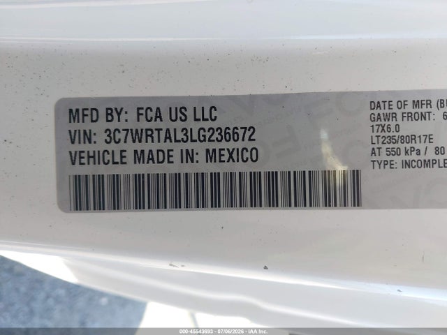 RAM 3500 Chassis Tradesman/slt 2020 3C7WRTAL3LG236672 Image 8