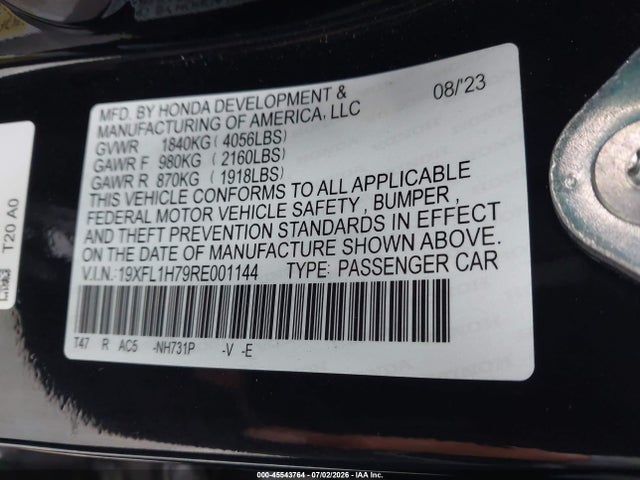 Honda Civic Ex-l 2024 19XFL1H79RE001144 Image 9