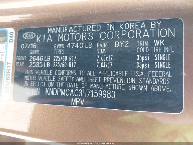 KIA Sportage Lx 2017 KNDPMCAC3H7159983 Image 9