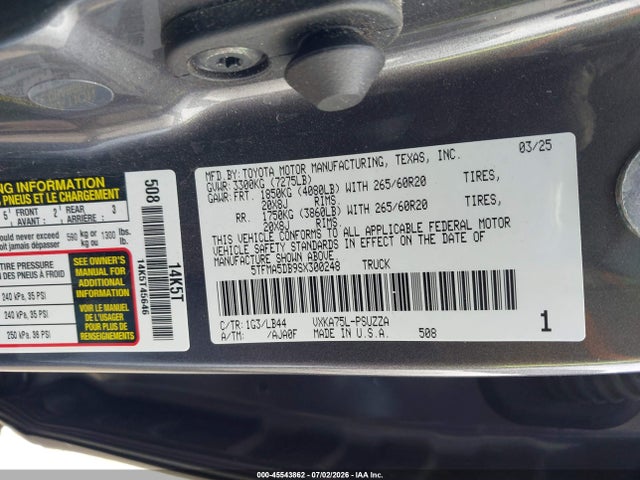 5TFMA5DB9SX300248 Toyota Tundra 1794 Edition