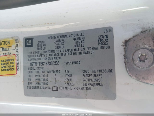 GMC SIERRA 1500 2014 1GTN1TEC1EZ365233 Image 9