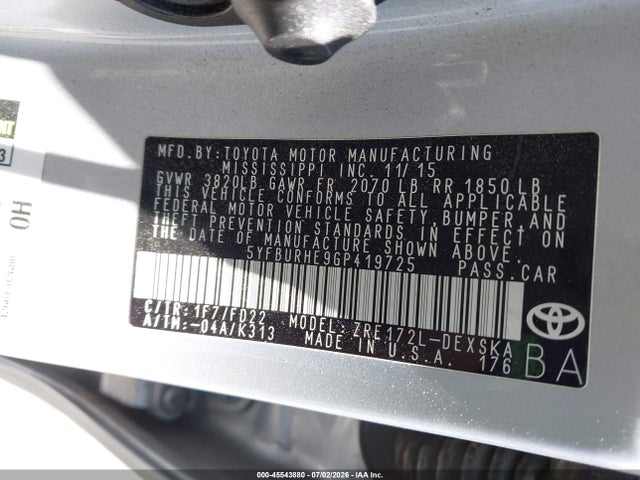 Toyota Corolla S Plus 2016 5YFBURHE9GP419725 Image 9