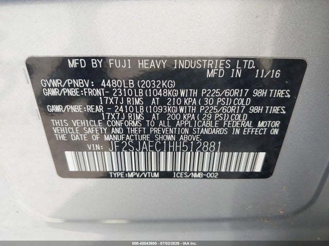 Subaru Forester 2.5i Premium 2017 JF2SJAEC1HH512881 Image 9