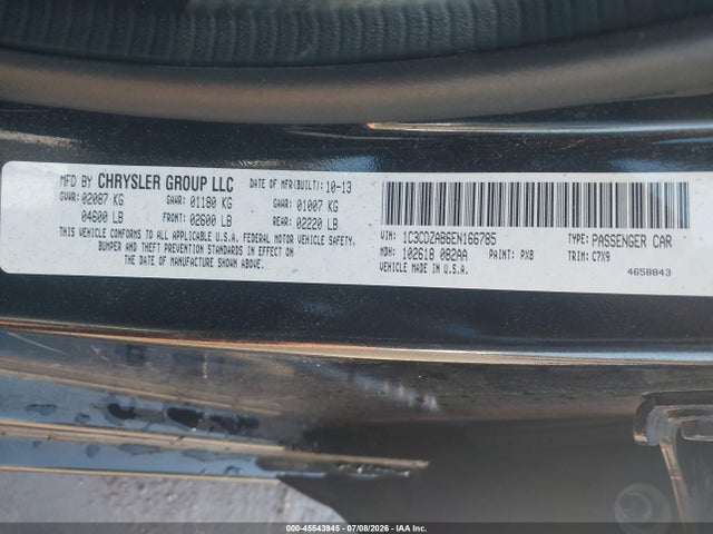 Продаж на аукціоні авто 2014 Dodge Avenger Se, vin: 1C3CDZAB6EN166785, номер лоту: 45543945