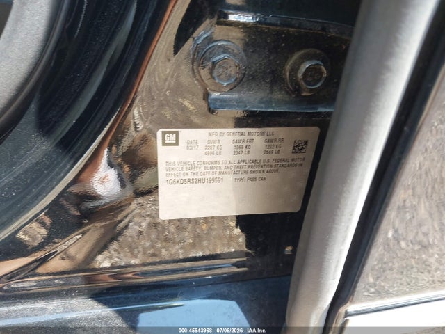 45543968 :رقم المزاد ، 1G6KD5RS2HU199591 vin ، 2017 Cadillac Ct6 Luxury مزاد بيع