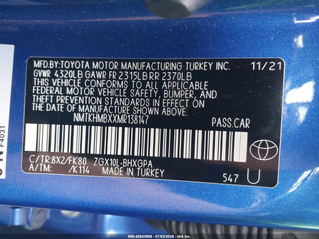 NMTKHMBXXMR138147 Toyota C-HR XLE