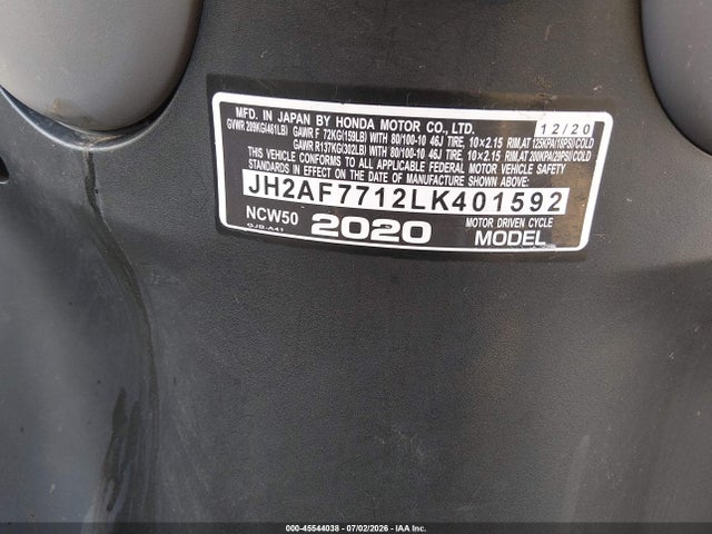 JH2AF7712LK401592 Honda NCW50