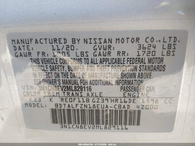 Nissan Versa Sv Xtronic Cvt 2021 3N1CN8EV2ML829116 Image 9