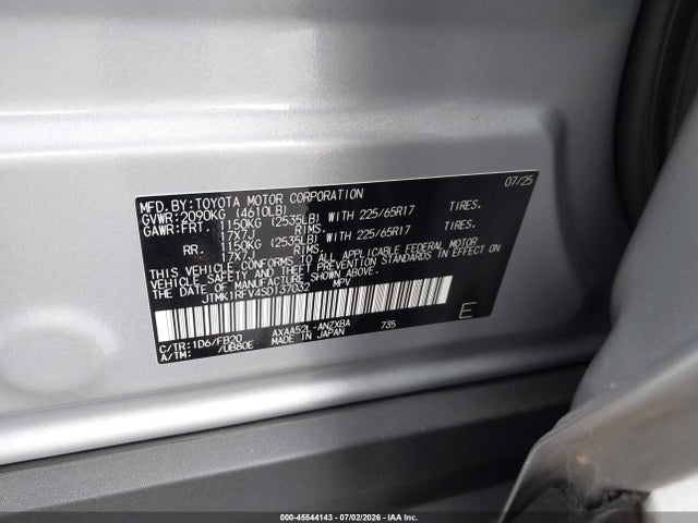 Продаж на аукціоні авто 2025 Toyota Rav4 Le, vin: JTMK1RFV4SD137032, номер лоту: 45544143