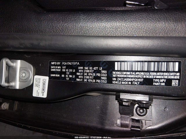 ZACCJABB6HPG51637 Jeep Renegade Latitude Fwd