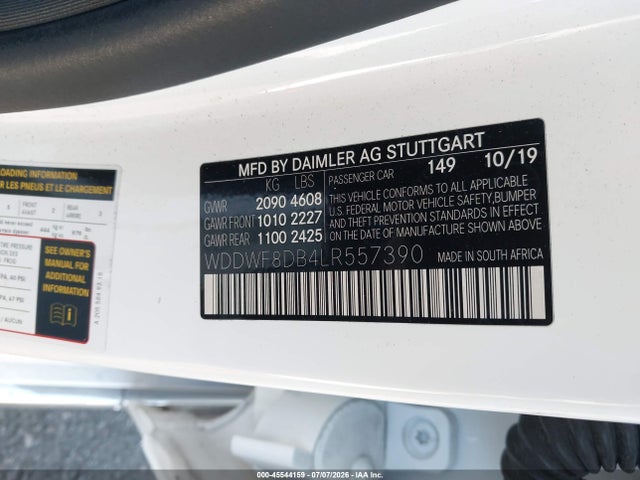 WDDWF8DB4LR557390 Mercedes-Benz C 300