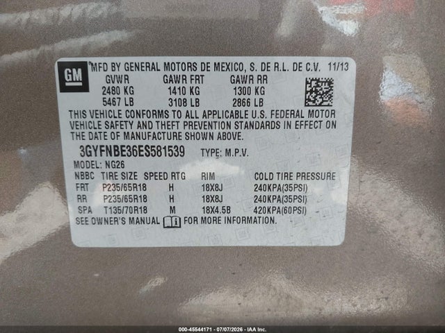 Cadillac Srx Luxury Collection 2014 3GYFNBE36ES581539 Image 9