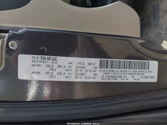 Dodge Grand Caravan Se 2016 2C4RDGBG8GR124063 Image 9