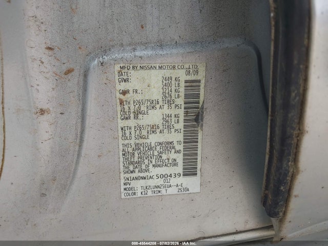 Продаж на аукціоні авто 2010 Nissan Xterra Off Road, vin: 5N1AN0NW1AC500439, номер лоту: 45544208