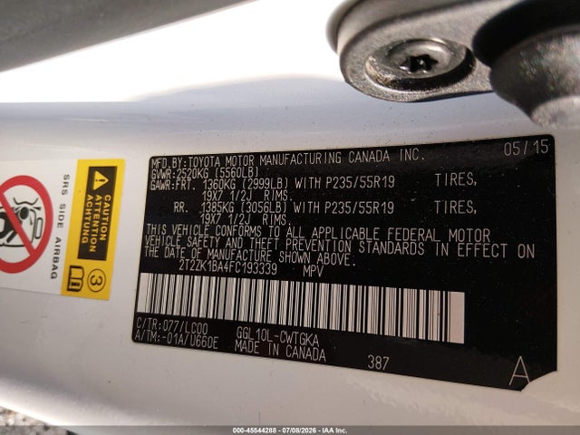 Lexus RX 350 2015 2T2ZK1BA4FC193339 Image 9