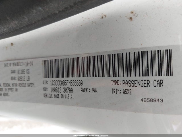 Продаж на аукціоні авто 2015 Chrysler 200 Limited, vin: 1C3CCCAB5FN598690, номер лоту: 45544482
