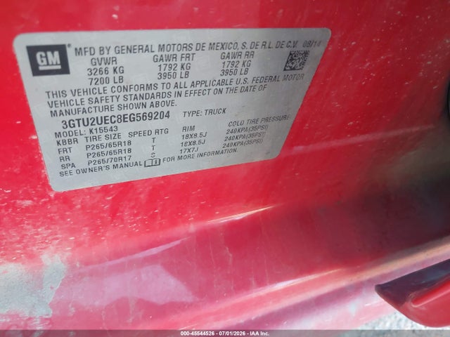 GMC Sierra 1500 Sle 2014 3GTU2UEC8EG569204 Image 9
