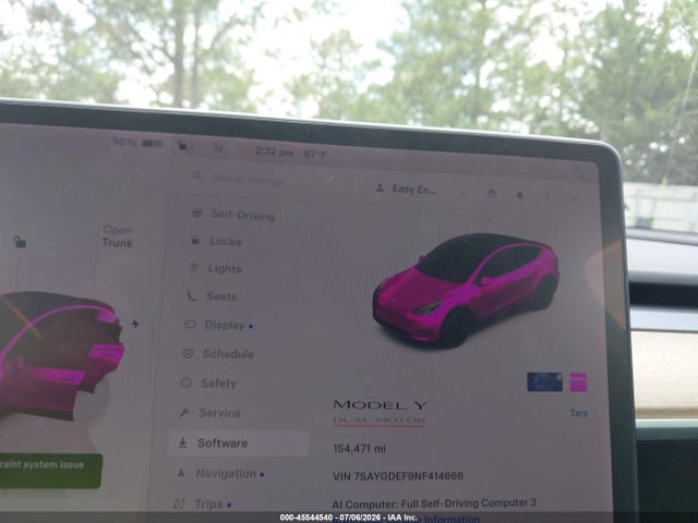 45544540 :رقم المزاد ، 7SAYGDEF9NF414666 vin ، 2022 Tesla Model Y Performance Dual Motor All-wheel Drive مزاد بيع