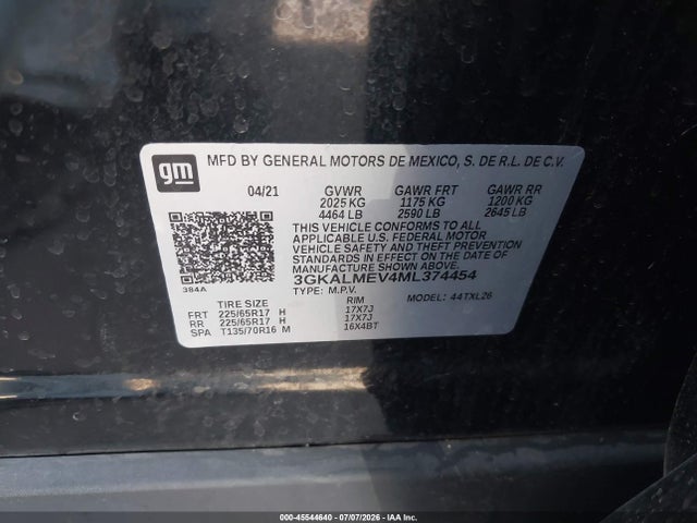 GMC Terrain Fwd Sle 2021 3GKALMEV4ML374454 Image 9
