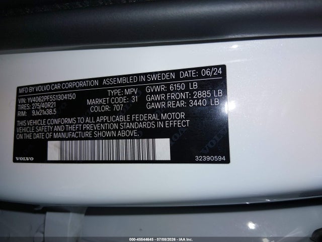 Volvo Xc90 B6 Ultra 2025 YV4062PF5S1304150 Image 9