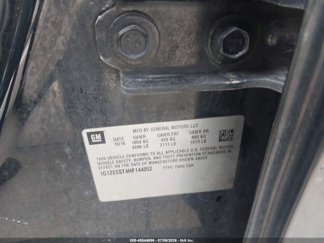 1G1ZE5ST4HF144052 Chevrolet MALIBU 1LT
