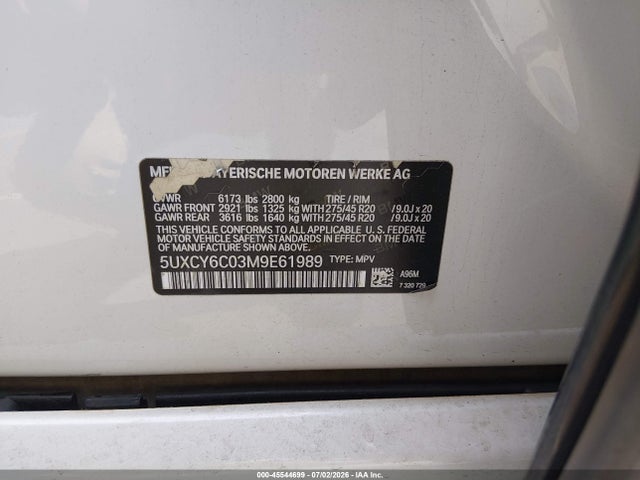 BMW X6 Xdrive40i 2021 5UXCY6C03M9E61989 Image 9