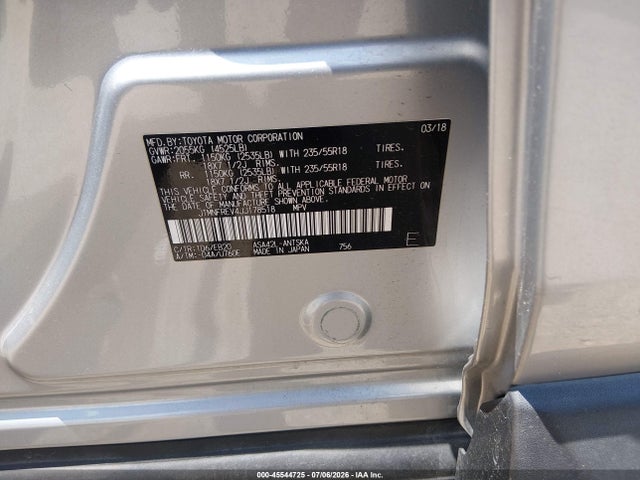 2018 Toyota Rav4 Se მანქანა იყიდება აუქციონზე, vin: JTMNFREV4JJ178518, აუქციონის ნომერი: 45544725