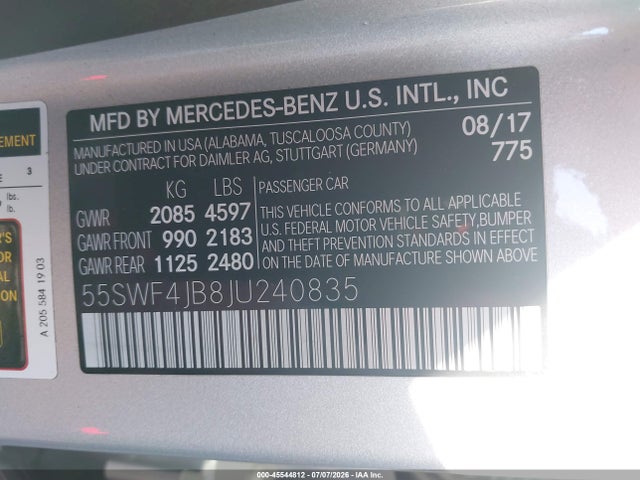 Mercedes-Benz C 300 2018 55SWF4JB8JU240835 Image 9