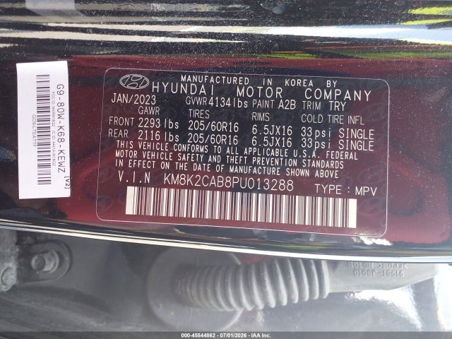 Hyundai Kona Se 2023 KM8K2CAB8PU013288 Image 9