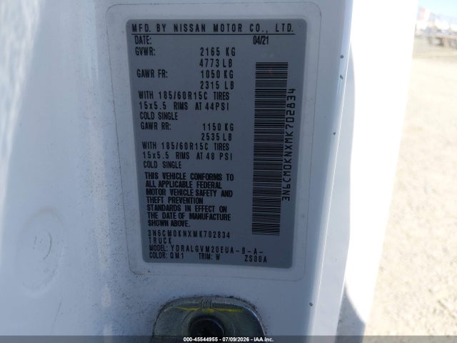 3N6CM0KNXMK702834 Nissan Nv200 Cargo Sv Xtronic Cvt
