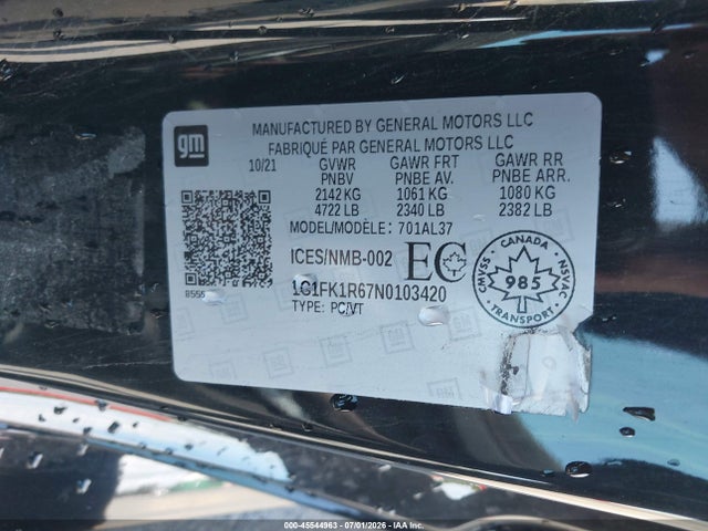 1G1FK1R67N0103420 Chevrolet CAMARO ZL1
