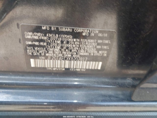 Aukcja sprzedaży 2019 Subaru Crosstrek 2.0i Premium, vin: JF2GTAECXK8202817, numer aukcji: 45545075