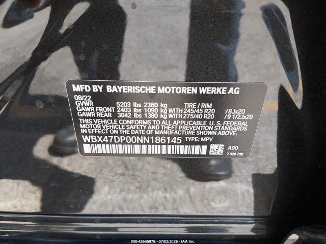 WBX47DP00NN186145 BMW X3 Sdrive30i