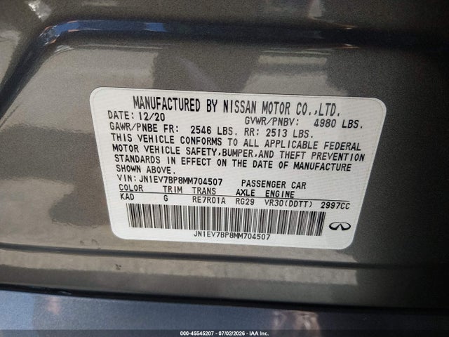 Infiniti Q50 2021 JN1EV7BP8MM704507 Image 9