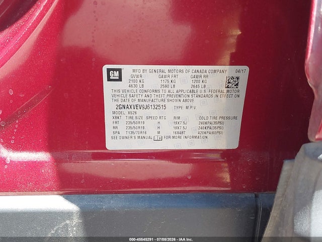 Chevrolet Equinox Premier 2018 2GNAXVEV9J6132515 Image 9