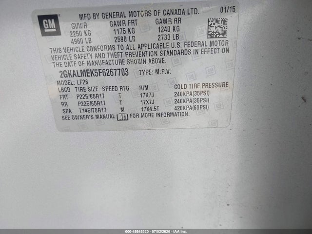 2GKALMEK5F6267703 GMC Terrain Sle-1