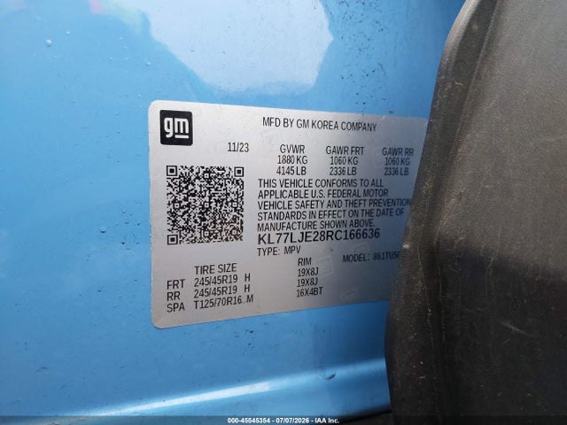KL77LJE28RC166636 Chevrolet Trax Fwd 2rs