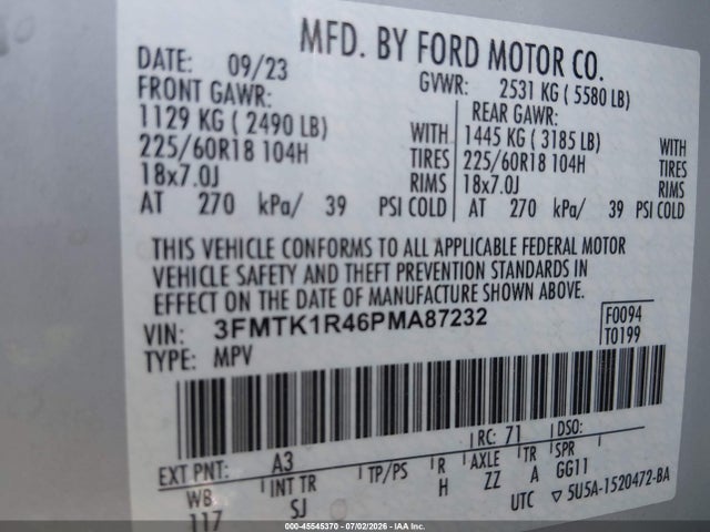 Ford Mustang Mach-e Select 2023 3FMTK1R46PMA87232 Image 9
