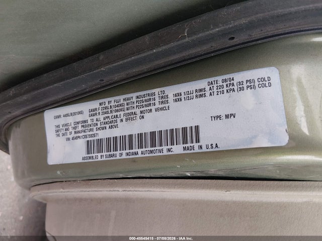Aukcja sprzedaży 2005 Subaru Outback 2.5i, vin: 4S4BP61CX57332571, numer aukcji: 45545415