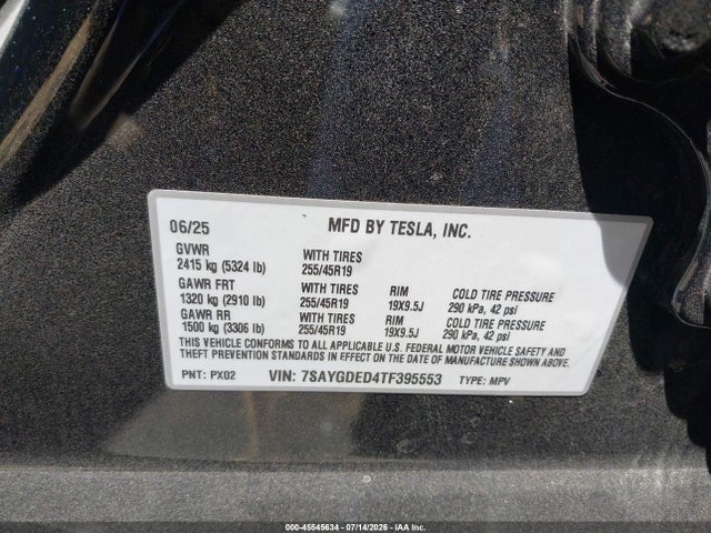 7SAYGDED4TF395553 Tesla Model Y Premium Rear-wheel Drive/rear-wheel Drive
