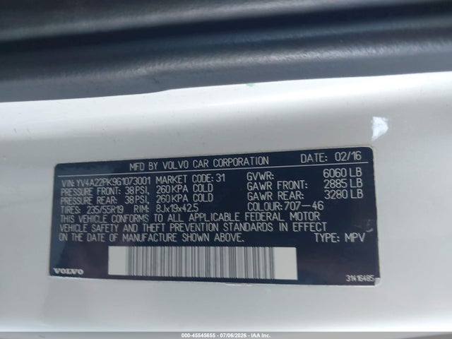 YV4A22PK9G1073001 Volvo Xc90 T6 Momentum