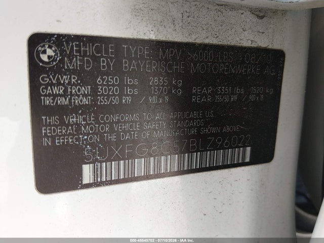 Продаж на аукціоні авто 2011 Bmw X6 Xdrive50i, vin: 5UXFG8C57BLZ96022, номер лоту: 45545702