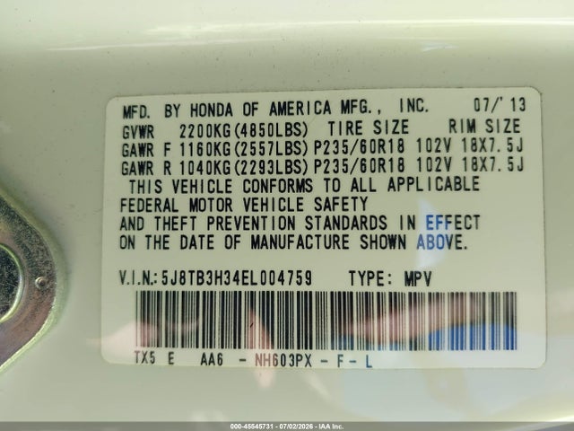 Acura RDX 2014 5J8TB3H34EL004759 Image 9