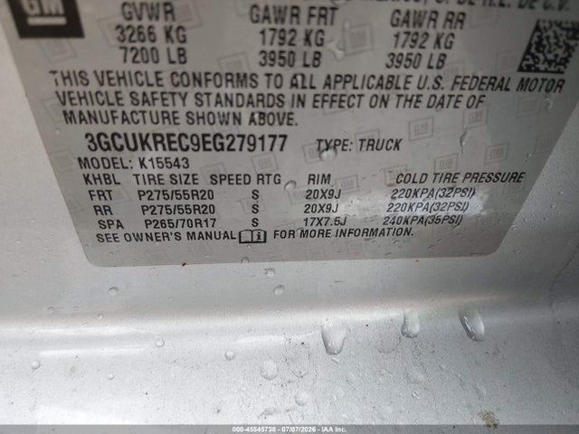3GCUKREC9EG279177 Chevrolet Silverado 1500 1lt