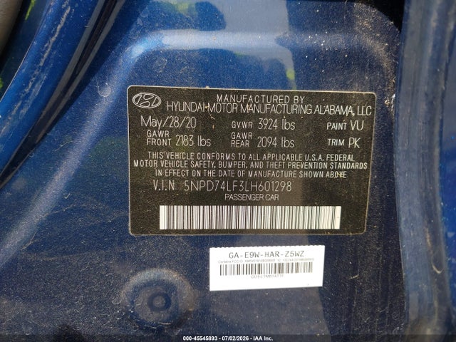 Hyundai ELANTRA SE 2020 5NPD74LF3LH601298 Image 9
