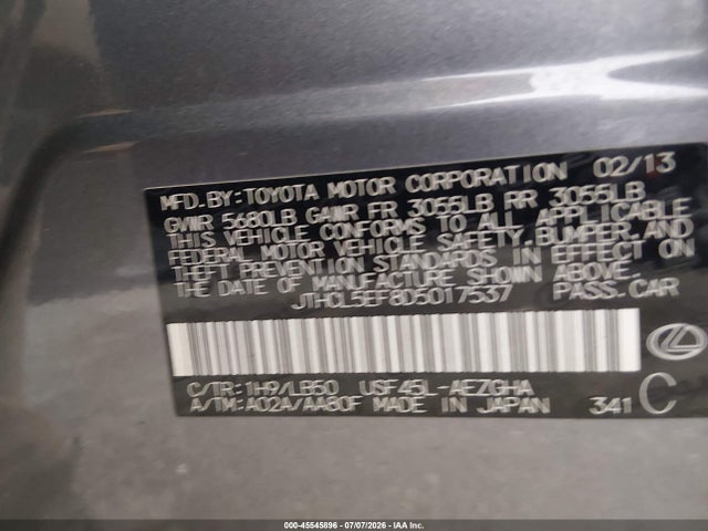45545896 :رقم المزاد ، JTHCL5EF8D5017537 vin ، 2013 Lexus Ls 460 مزاد بيع