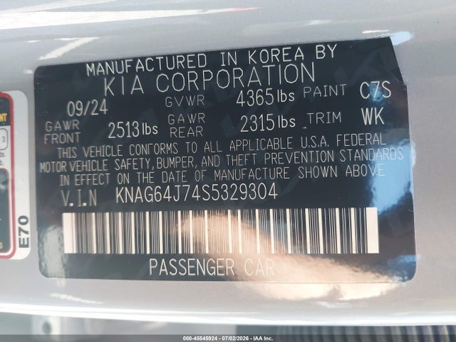 KIA K5 Gt-line 2025 KNAG64J74S5329304 Image 9