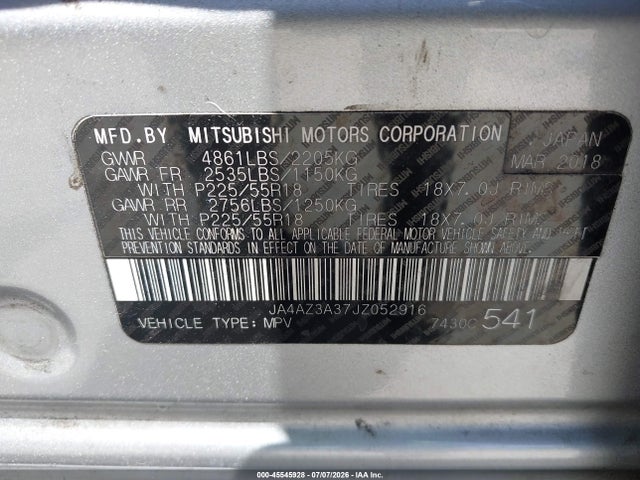 Mitsubishi Outlander Es 2018 JA4AZ3A37JZ052916 Image 9