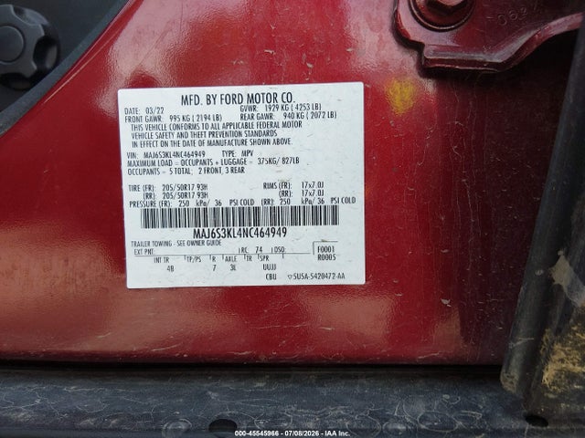 Ford Ecosport Titanium 2022 MAJ6S3KL4NC464949 Image 9