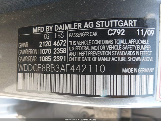 Продаж на аукціоні авто 2010 Mercedes-benz C 300 Luxury 4matic/sport 4matic, vin: WDDGF8BB3AF442110, номер лоту: 45545976